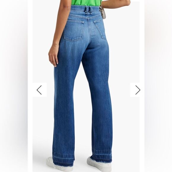 Women’s Frame mosaic high waist raw hem wide leg le palazzo jeans size 25, NWT - Picture 3 of 15